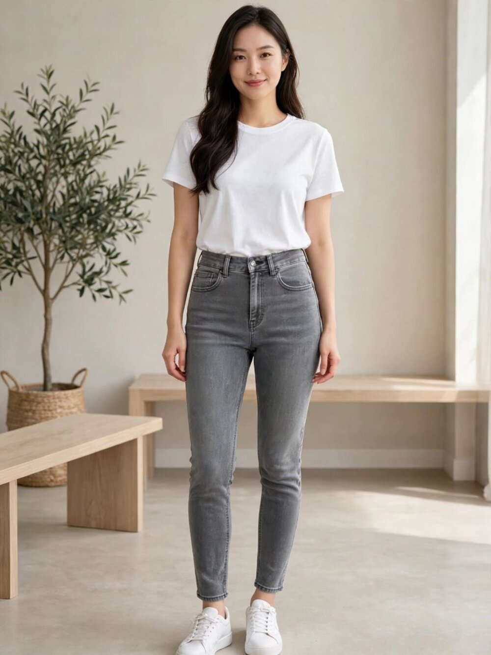 American Eagle Outfitters Gray High Rise Skinny Jeans Size 2 Women Stretch Denim